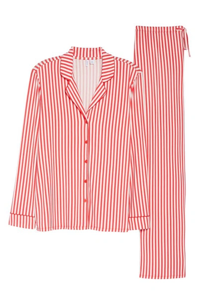 Shop Nordstrom Moonlight Eco Pajamas In Red Lollipop Ticking Stripe