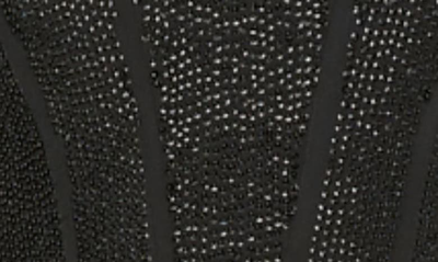 Shop Frame Beaded Silk Corset Crop Top In Noir