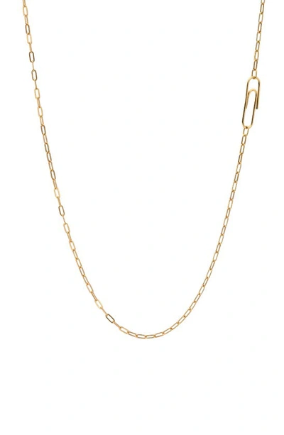 Shop Miansai Volt Paper Clip Link Necklace In Polished Gold