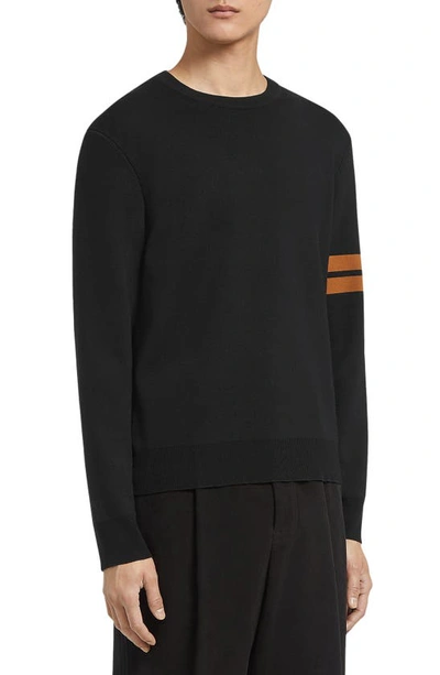 Shop Zegna Signifier High Performance™ Stripe Wool Sweater In Black