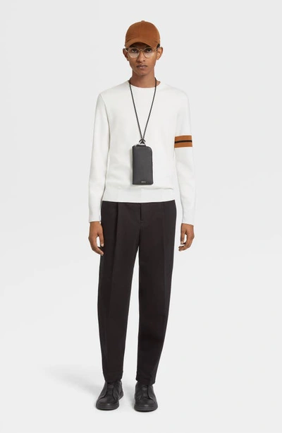 Shop Zegna Signifier High Performance™ Stripe Wool Sweater In White