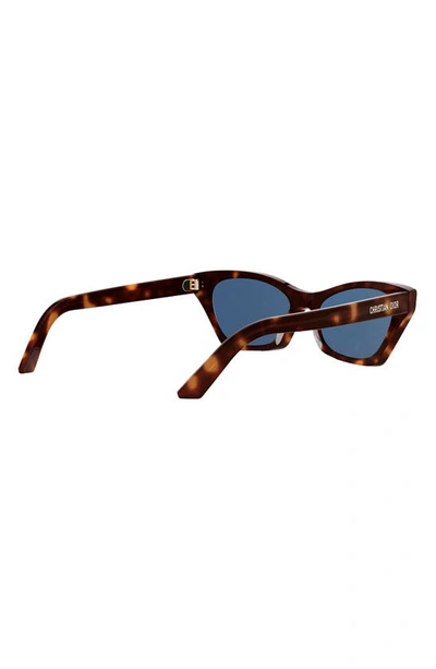 Shop Dior 'midnight B1i 53mm Butterfly Sunglasses In Blonde Havana / Blue