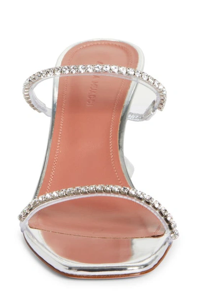 Shop Amina Muaddi Gilda Crystal Glass Sandal In Pvc Transparent