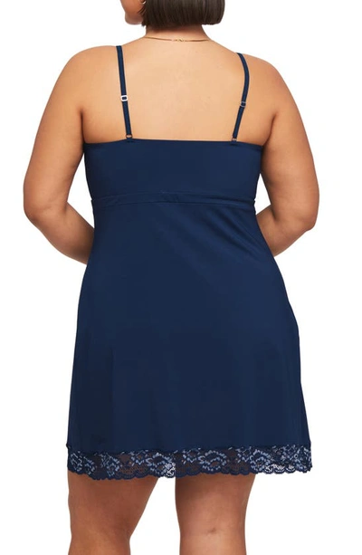 Shop Montelle Intimates Lace Bust Support Chemise In Gemstone Blue/ Heaven