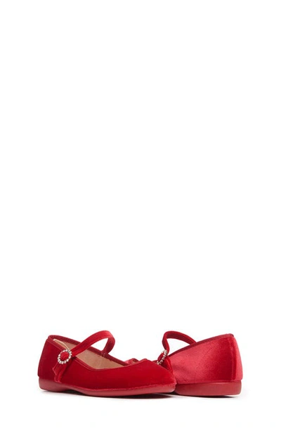Shop Childrenchic Kids' Holiday Velvet Mary Jane In Red
