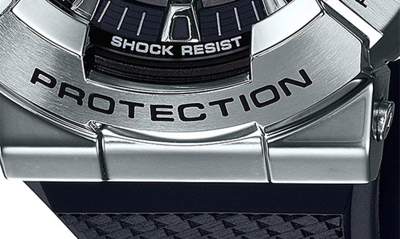 Shop G-shock Gm-110 Series Analog-digital Watch, 49mm In Black And Silver
