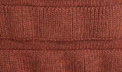 Shop Saint Laurent Stripe Crop Alpaca & Wool Turtleneck Sweater In Marron