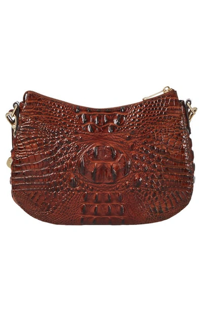 Shop Brahmin Mod Shayna Croc Embossed Leather Crossbody Bag In Pecan