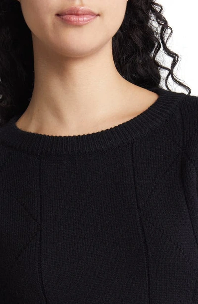 Shop Lulus Warm Personality Long Sleeve Two-piece Sweater Dress In Black