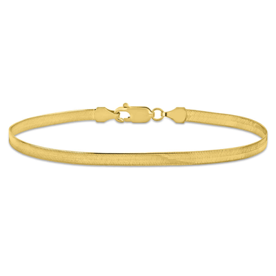 Shop Amour 3.5mm Flex Herringbone Chain Bracelet In 10k Yellow Gold