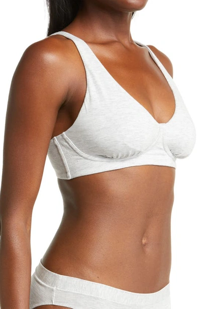 Meundies Feelfree Longline Bralette In Heather Grey