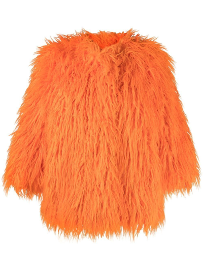 Shop Alabama Muse Ross Faux-fur Jacket In Orange