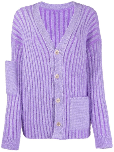 Shop Jacquemus Le Cardigan Neve Cardigan In Purple