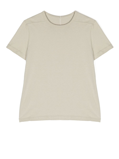 Shop Rick Owens Short Level Cotton T-shirt In Neutrals
