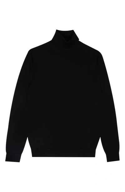 Reiss Caine Wool Turtleneck Sweater In Black