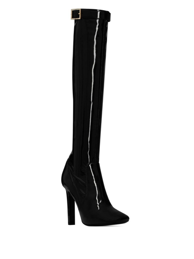 Shop Saint Laurent Elle 105mm Knee-high Boots In Black