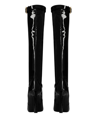 Shop Saint Laurent Elle 105mm Knee-high Boots In Black