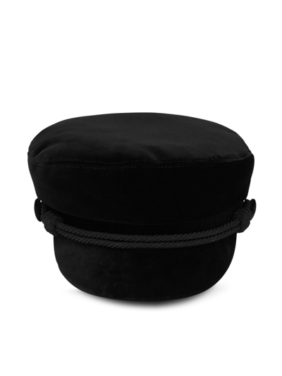 Shop Saint Laurent Baker-boy Cap In Black