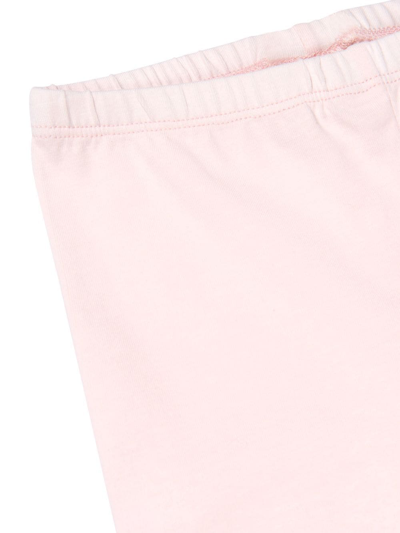 Fendi Embroidered-logo Detail Leggings In Pink