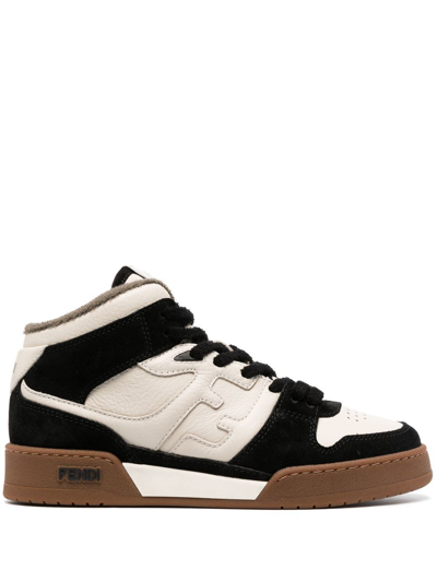 Shop Fendi Match High-top Sneakers In Neutrals