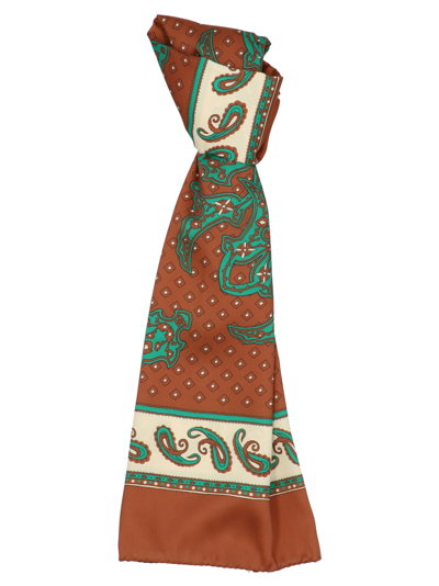 Shop Jejia Paisley Satin Scarf In Brown