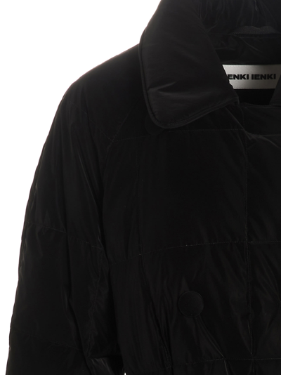 Shop Ienki Ienki Trench Coat Long Down Jacket In Black
