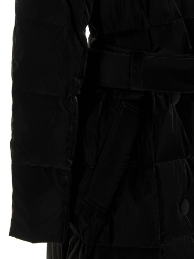 Shop Ienki Ienki Trench Coat Long Down Jacket In Black