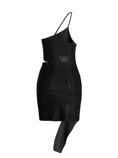 Shop Andreädamo Sequin One Shoulder Dress In Black