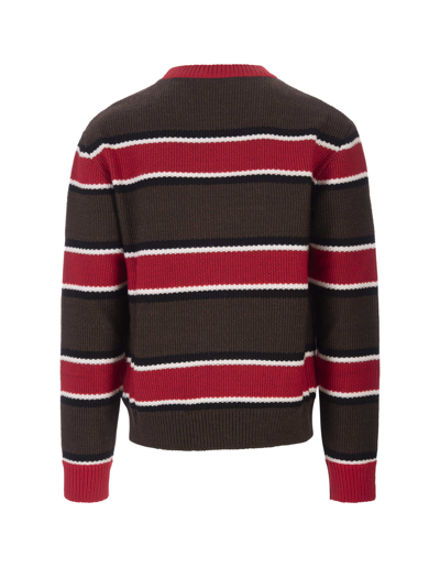 Shop Dsquared2 Man  Sweater In Multicolored Striped Wool