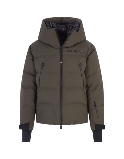 Shop Moncler Man Military Green Fellberg Down Jacket In Verde Militare