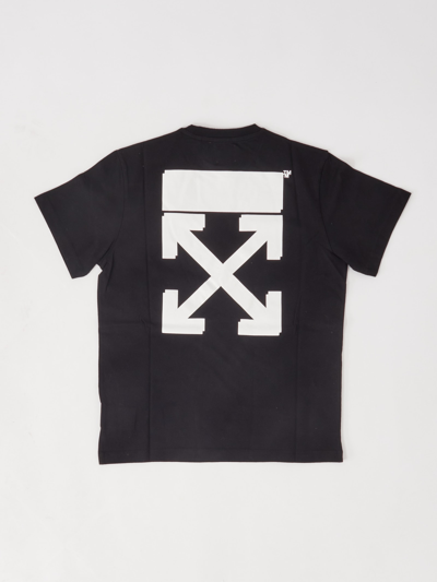 Off-white Kids' Cotton T-shirt In Black | ModeSens