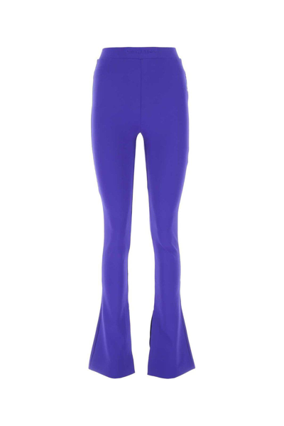 Shop Off-white Logo Detailed High Waist Leggings In Violet