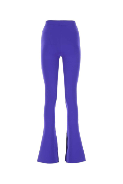 Shop Off-white Logo Detailed High Waist Leggings In Violet