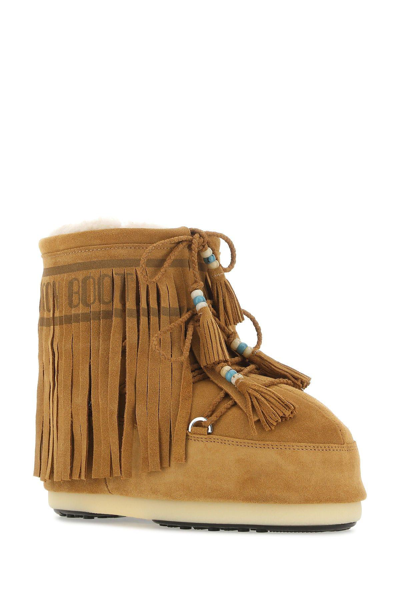 Shop Alanui Camel Suede Ankle Boots In Leather