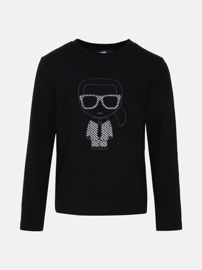 Shop Karl Lagerfeld Black Cotton Sweater