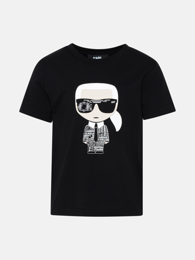 Shop Karl Lagerfeld Black Cotton T-shirt