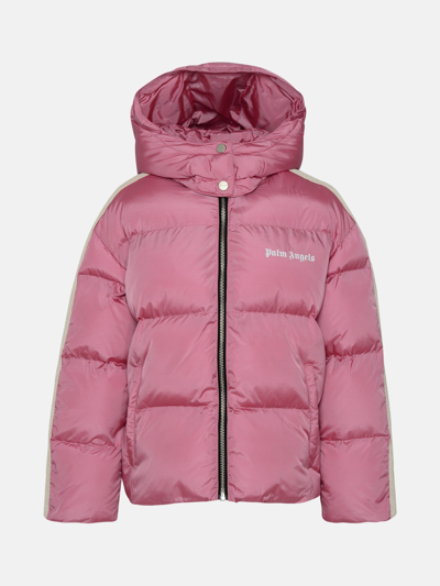 Palm Angels Pink Nylon Puffer Jacket | ModeSens