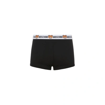 Shop Moschino Pack Of Two Stretch Cotton Boxers In Black