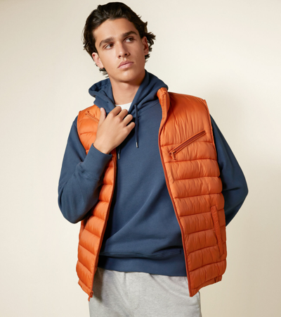 Cole Haan Men's Zip-front Puffer Vest In Burnt Orange