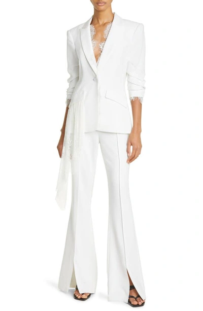 Shop Cinq À Sept Billie Split Hem Flare Trousers In Ivory