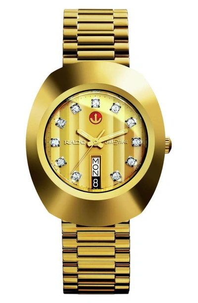 Shop Rado The Original Automatic Bracelet Watch, 35mm In Gold