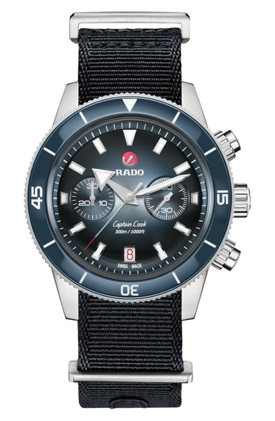 Shop Rado Capitan Cook Automatic Chronograph Bracelet Watch, 43mm In Blue