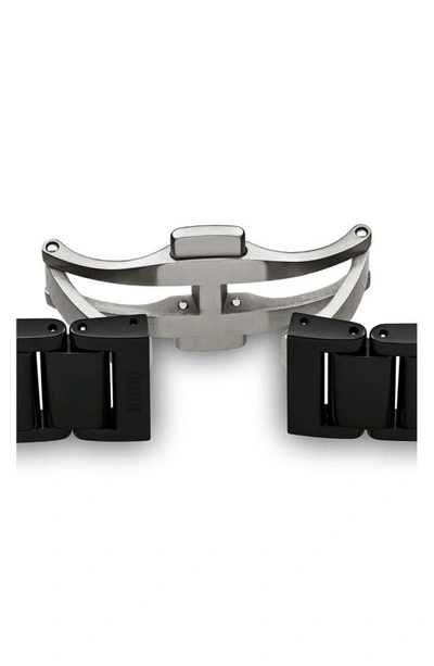 Rado True Square Automatic Open Heart Ceramic Bracelet Watch, 38mm In Black