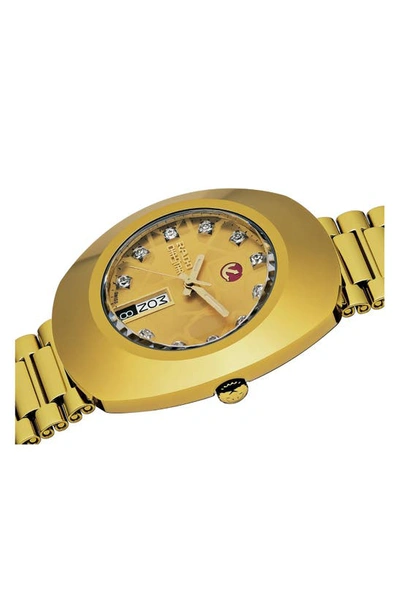 Rado Men's Swiss Automatic Original Gold-tone Stainless Steel Bracelet Watch 35mm In Gold
