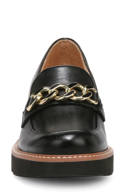 Shop Naturalizer Desi Lug Sole Loafer In Black Leather