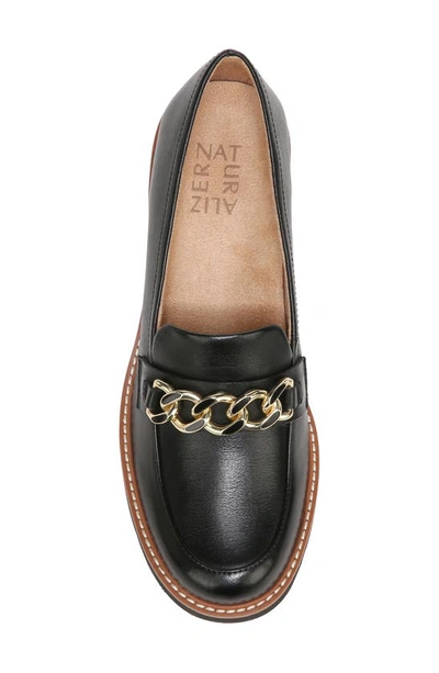 Shop Naturalizer Desi Lug Sole Loafer In Black Leather