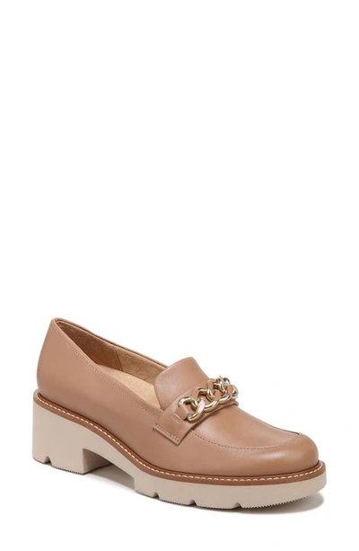 Shop Naturalizer Desi Lug Sole Loafer In Taupe Leather