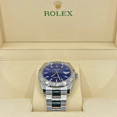 Pre-owned Rolex Datejust 41, Blue Dial, Oyster, Ref 126334-0001, Unworn Complete 2023