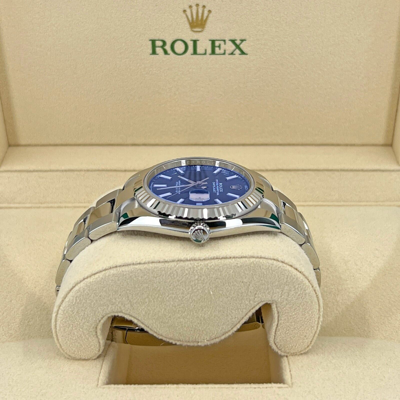 Pre-owned Rolex Datejust 41, Blue Dial, Oyster, Ref 126334-0001, Unworn Complete 2023