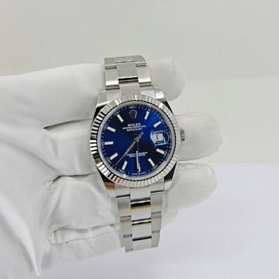 Pre-owned Rolex Datejust 41, Blue Dial, Oyster, Ref 126334-0001, Unworn Complete 2023